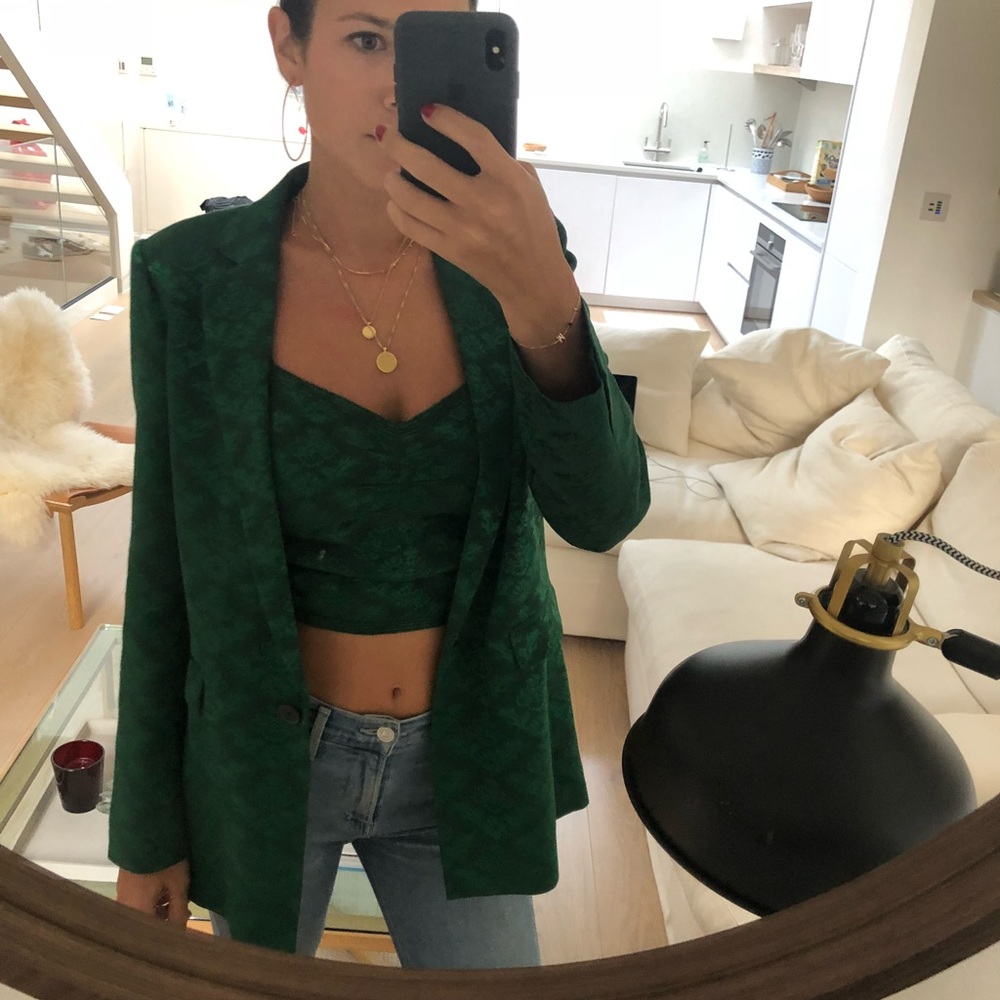 Sandro Green Patterned Women's Jacket